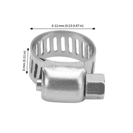 JAPCHET 40Pcs 304 Stainless Steel Jubilee Clips, 6-12mm Adjustable Hose Clamps, Worm Drive Hose Clips, Pipe Hose Clamps for Securing Hose Connections