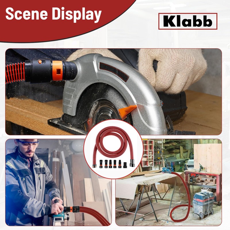 Klabb 16 Feet Dust Collection Hose Kit for Home and