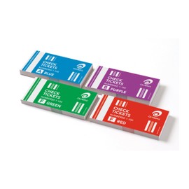 Olympic, Check Tickets, Numbered 1-100, Assorted Pack 4, Ideal for Organising and Managing Raffle Events, School Fetes and Cloakrooms