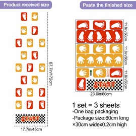 Creative Handprint and Footprint Floor Sticker Colorful Handprint Path Decals for Floor & Wall Game Hand and Foot Pattern Design Ground Stickers for Kids Bedroom Nursery Classroom Playroom Decoration