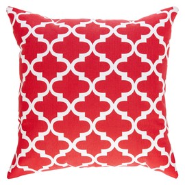 TreeWool, (2 Pack) Cushion Covers Trellis Accent in Cotton Canvas (50 x 50 cm, Red)