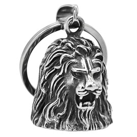 ZKGYUS Guardian Bell Motorcycle Bell, Stainless Steel Motorcycle Bell Lucky Charm, Motorcycle Bell Hanger Chrome for Motorcycle Accessories or Key Chain, Supplied in a Velvet Gift Bag, cream-coloured
