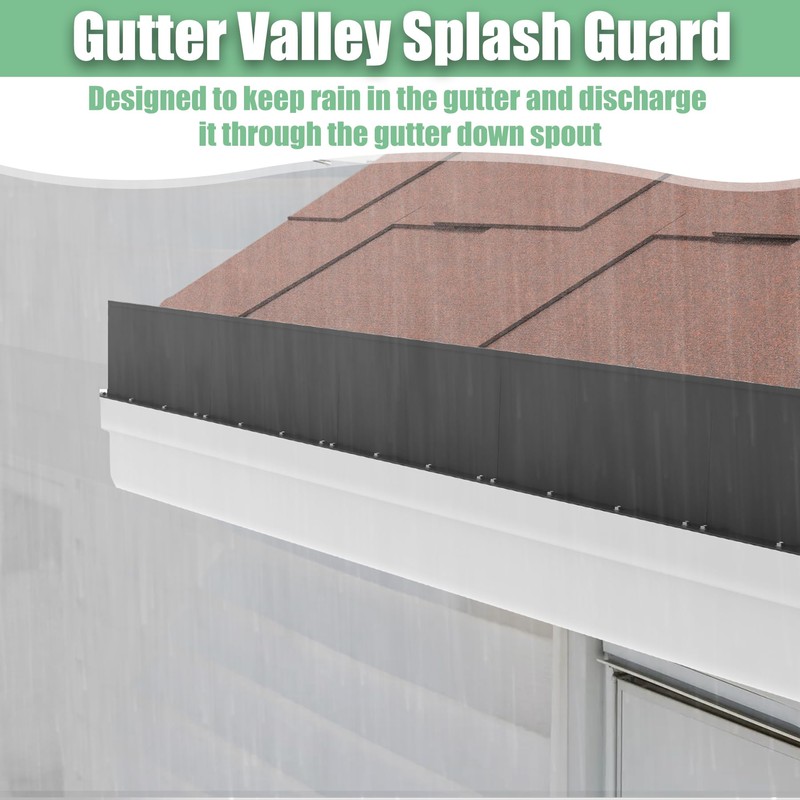 Memrita 8 Pcs Gutter Valley Splash Guards Roof Rain Diverter,