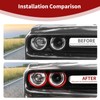 PDKLIN for Challenger Headlight Bezel Cover Trim Ring Red for