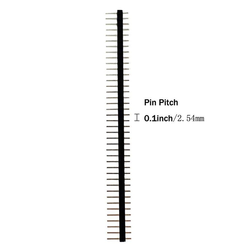 100pcs Male Header Pins,Straight Single Row 40 Pin 0.1 Inch