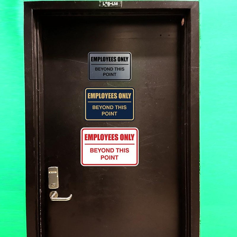 Employees Only Beyond This Point Sign - Large (Black-Gold)