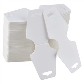 Coopay 200 Pieces Necklace Display Cards Blank Necklace Card Holder Kraft Paper Jewelry Display Hanging Cards for Necklaces, Bracelets, Jewelry Hang Tags, 4.7 x 2 Inches White