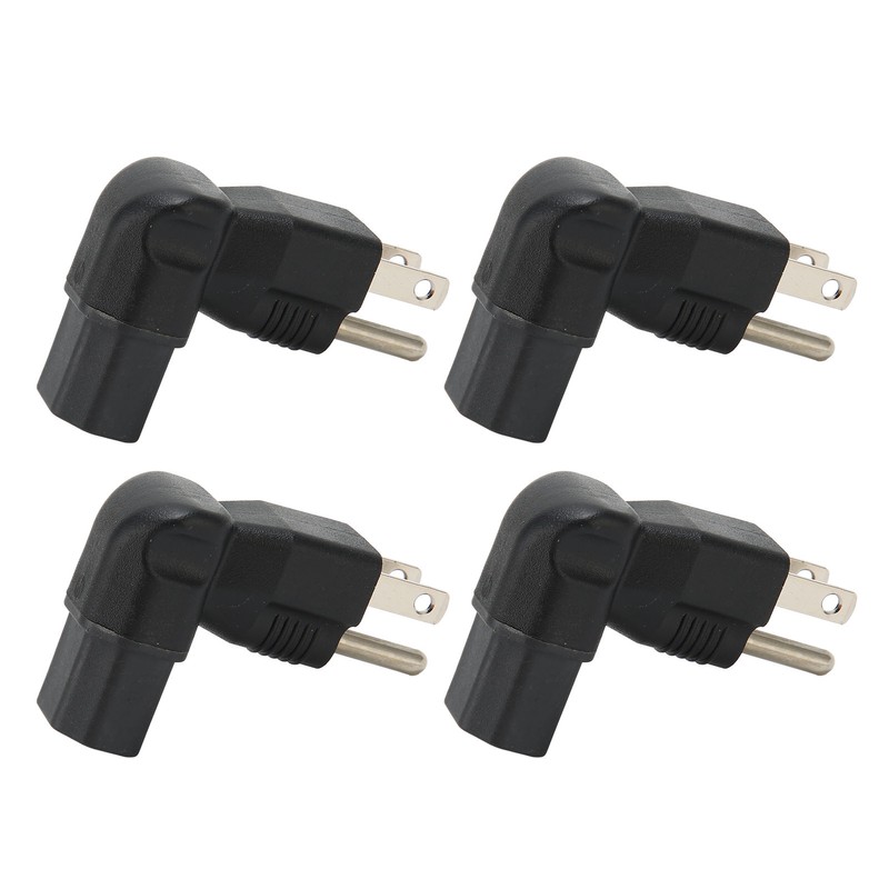 4pcs for NEMA 5‑15P to IEC320 C13 Converter 90 Degree