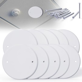 Wuno Shop 10 Pcs Smoke Detecte Cover Plate, 5 Inch Metal Round Blank Ceiling Cover Plate, Junction Box Covers For Outlet And Wall Light Hole, Electrical Box Covers With Hole Spacing 3.5 Inch
