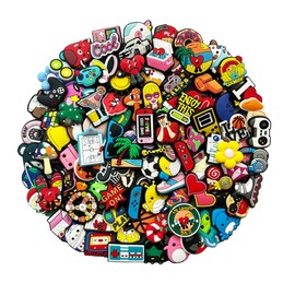 NCTOPHU Lot of 30 50 100pcs Random Different Shoe Charms Men Women Shoes Decoration for Kids Boys Girls Birthday Gifts