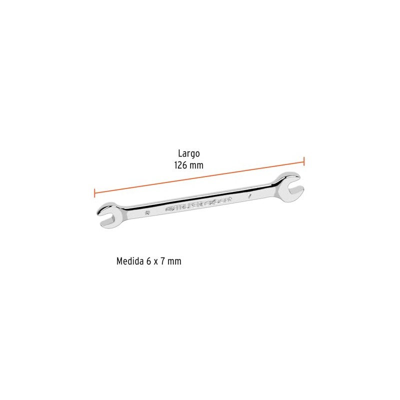 Truper Expert LL-30607, Llave española, milimétrica 6 x 7 mm