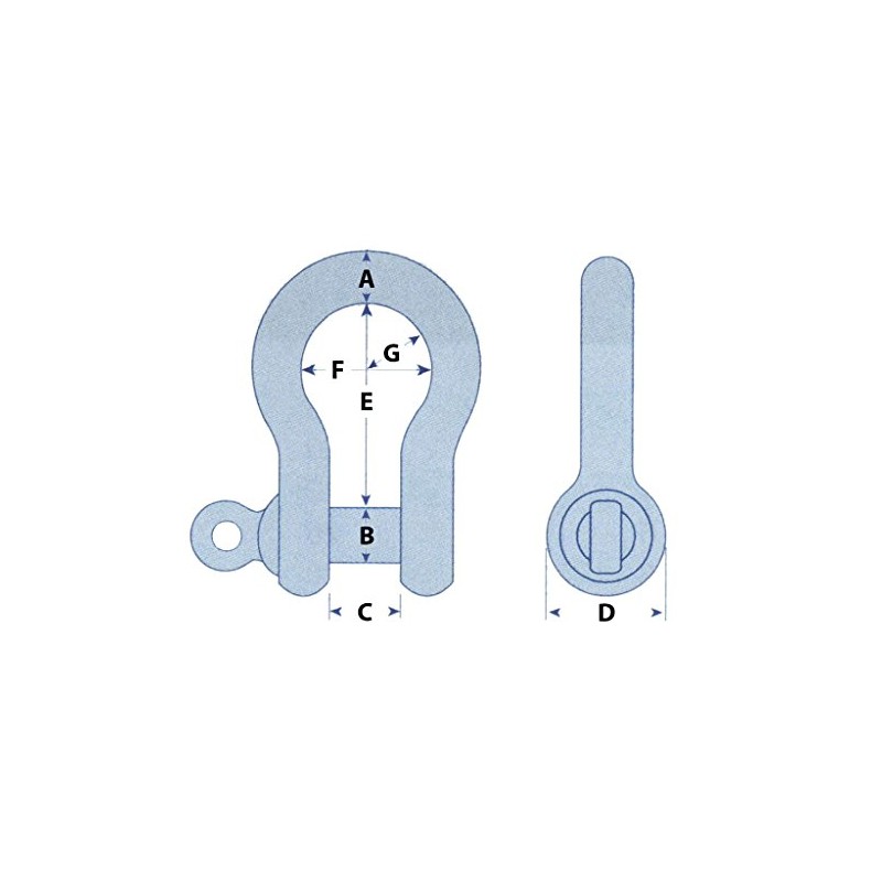 Bow Shackle with Screw Pin 3.25 Ton (Lifting Towing Galvanised
