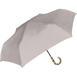 Nakatani Natural Basic Folding Umbrella, UV Bamboo Gray [924-048], Hand Open, Rib Size: 21.7 inches (55 cm), Black Coating Treatment, Wind Resistant