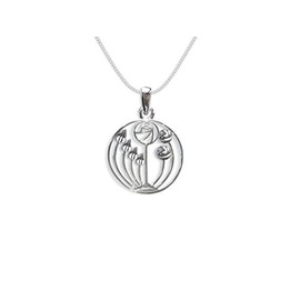Sterling Silver Rennie Mackintosh Necklace on 18" silver chain - Tulip Pendant - SIZE: Small - 15mm. Gift Boxed 8109/18