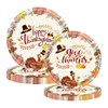 SHEPAILAI 24PCS Disposable Thanksgiving Plates 7inch and 9inch Turkey Party