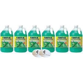 6 Pack Elite Tool Center Rain X Green Windshield Washer Fluid With Rain Repellant & Bug Remover 32* F All Weather Fluid 1 Gallon Each