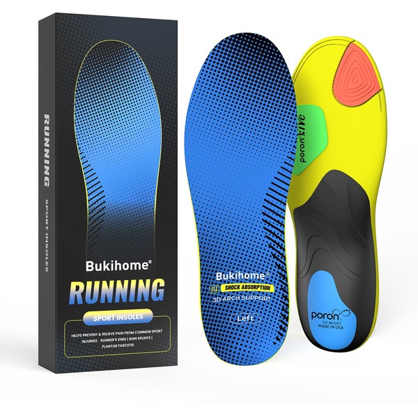 Bukihome Running Insoles Orthotic Inserts - Arch Support Inserts for
