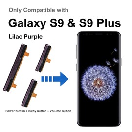Power On Off Volume Button Key Replacement for Galaxy S9 & S9 Plus Repair Part, with Toolkit (Purple)