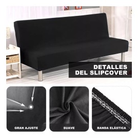 Kmow Funda De Futón Elástica Para Sofá Cama Sin Brazos 180-210cm