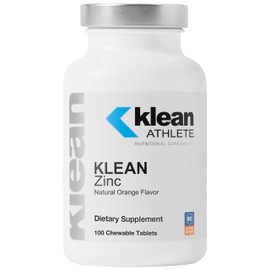 Klean Athlete Klean Zinc  Soporte para la función inmune y el rendimiento atlético  Certificado NSF para deporte  100 tabletas masticables  Sabor...  