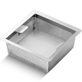 Tuanse 1 Pc 8.5 x 8.5 x 3 Inches Stainless Steel Commercial Floor Drain Strainer Square Floor Drain Filter Accessories for Commercial Kitchen Restaurant Diner Cafe (Inner Handles)