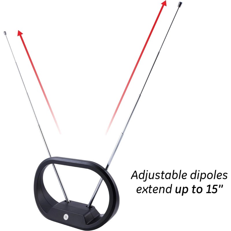 GE HDTV 33675 GE Modern Loop Indoor Antenna 4K Ultra