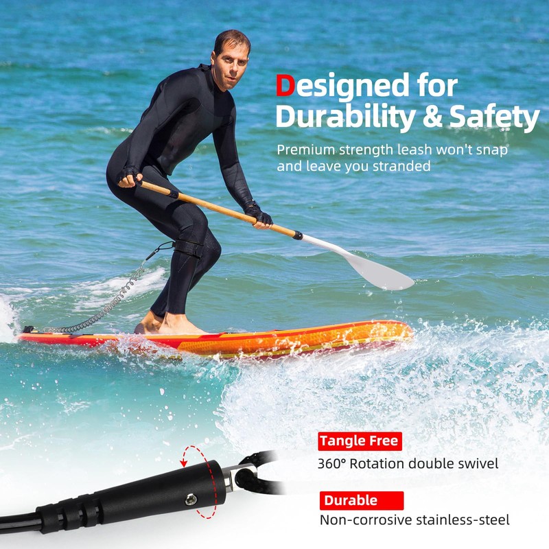 Abahub SUP Leash Coil, Sup Accessories, Surfboard Leash Board Sup