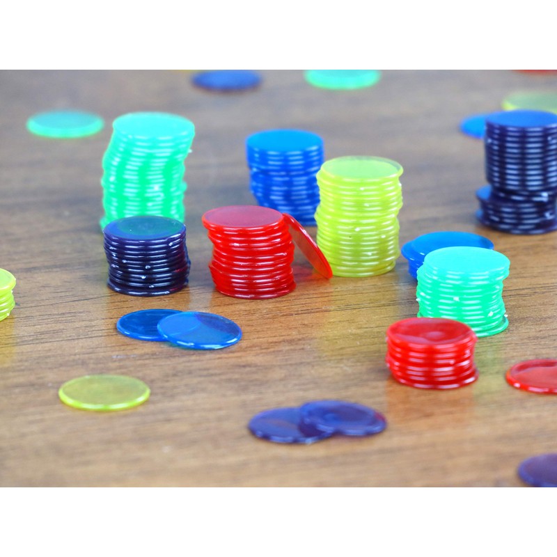 Regal Bingo Plastic Bingo Chips 1000 Pcs - Clear Transparent