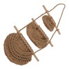 Hanging Fruit Basket 3 Tier Wall Mounted Handcraft Hemp Rope