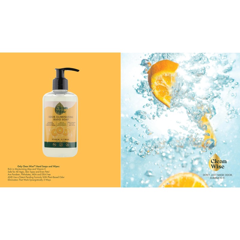 Clean Wise Odor Eliminating Hand Soap, Clean Citrus, 8 fl