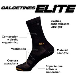 HUIZAPOL | Calcetas Deportivas Elite Negro - L/XL | Calcetas Hombre y Calcetas Mujer - Calcetines Hombre Calcetines Mujer | Conjunto Deportivo Hombre - Ropa Deportiva - Medias Aesthetic