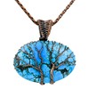 Copperie Tree Of Life Tibetan Turquoise Gemstone Pendant Copper Wire