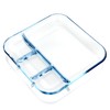 NUTRIUPS NUTRIUPS Glass Divided Plate with 4-Compartment Divided Dinner Plates