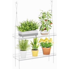 Lifewit 2-Tier Window Plant Shelves 15 inch, Acrylic Adjustable Hanging Floating Shelf, Window Sill Extender for Indoor Succulent Plants, Micro Greens, Seed Starter Pots, Herb Planters - Size: 4-Tier, Quantity: 1 Pack