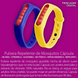 Mercader Digital 5 Pzs Pulsera Repelente Mosquito Citronela Zancudo Brazalete