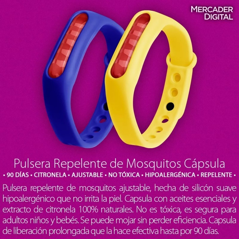 Mercader Digital 5 Pzs Pulsera Repelente Mosquito Citronela Zancudo Brazalete