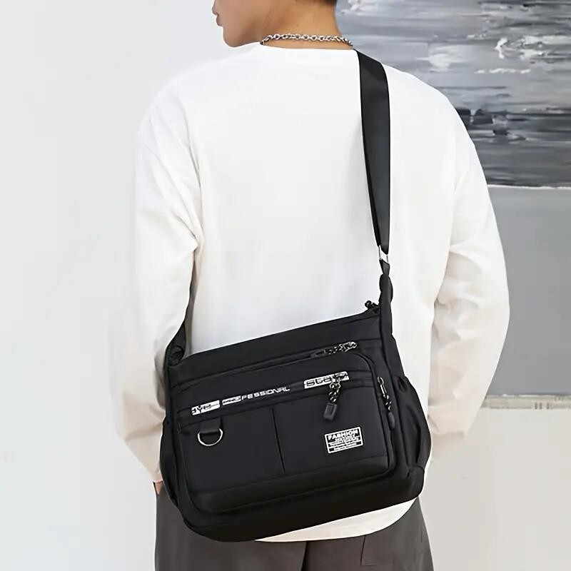 Maxoner Men's Messenger Bag Five-layer Water Resistant Nylon Crossbody Sling