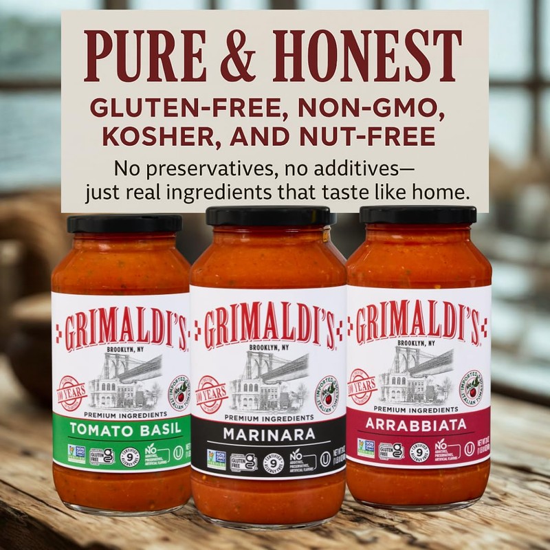 Grimaldi’s Variety Pasta Sauce 3-Pack | Non-GMO, Gluten-Free, Kosher, Nut-Free