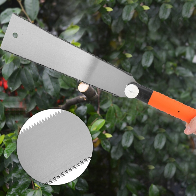 10in Twosided Tooth Long Handle Woodworking Saw Manual Operation Handsaw