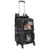 HOVONO Double-Compartment Pet Carrier Backpack with Wheels for Small Cats