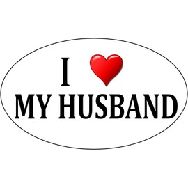 Rogue River Tactical I Love My Husband Wife Heart Oval 5x3 Car Truck Window Decal Bumper Sticker