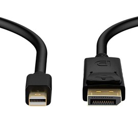 Mini DP to DP,AiPoter 6.56 ft Gold Plated Mini DisplayPort to DisplayPort v1.2 Cable 4K Resolution, Audio and Video Cable Support, 60Hz and Full 1080P HD, Male to Male