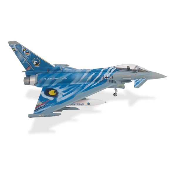 herpa Eurofighter Bavarian Tigers 60th Anniversary - 31+01 Miniature 1:72 Scale Collectible Model without Base Metal