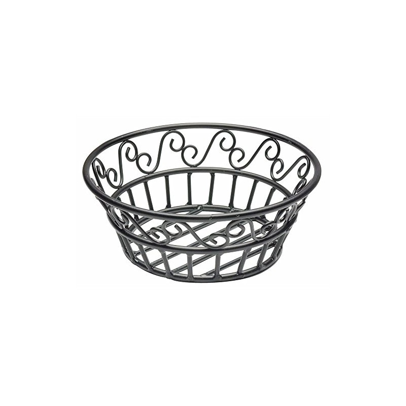 American Metalcraft BLSB80 Wrought Iron Scroll Design Round Bread Basket,