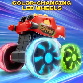 Intoypad 3 Pack Monster Truck Toys for Kids Toddlers - LED Light Up Wheels Dinosaur Car Toys with Chomping Mouth Press & Go Dinosaur Trucks Set Birthady Gifts Toys for Toddler Boy Baby Ages 2 3 4 5