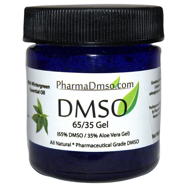 DMSO Gel Infused with Wintergreen Essential Oil. 65% DMSO / 35% Aloe Vera (4 oz)