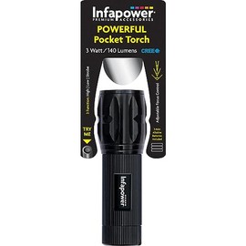 Infapower F011 3 Watt Powerful Pocket Torch, Black