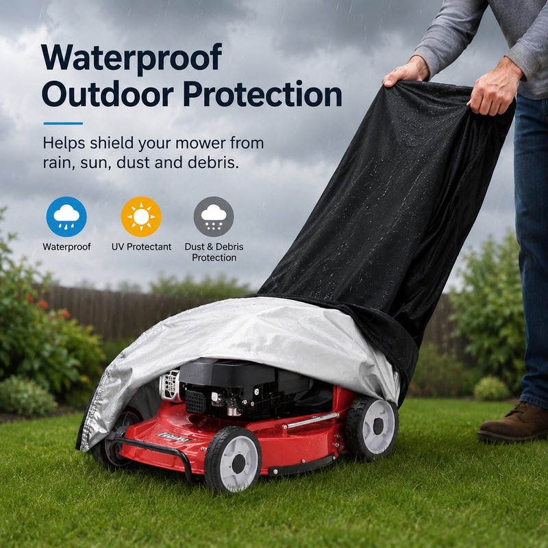 Waterproof Lawn Mower Cover for Outdoor Storage – 210D Polyester