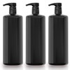 Bar5F 1-Liter BPA-Free Black Pump Bottles – Refillable PET Plastic