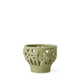 Kähler Design Orangery Spring Leaf 691207 Tea Light Holder Ceramic Green Diameter 9.5 cm Height 7.5 cm